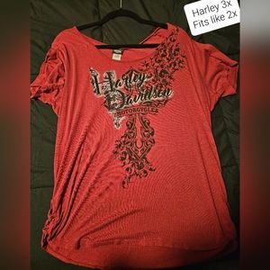 Red Harley Davidson  Size 3x Top
